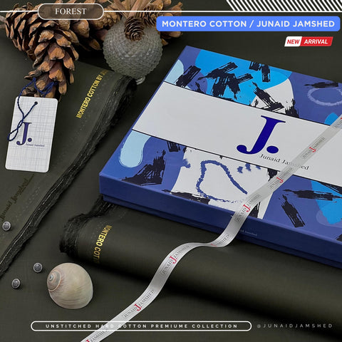 MONTERO Silver Finish Cotton by J. Junaid Jamshed | Premium Men's Winter Shalwar Kameez | Exclusive Box Packing Article