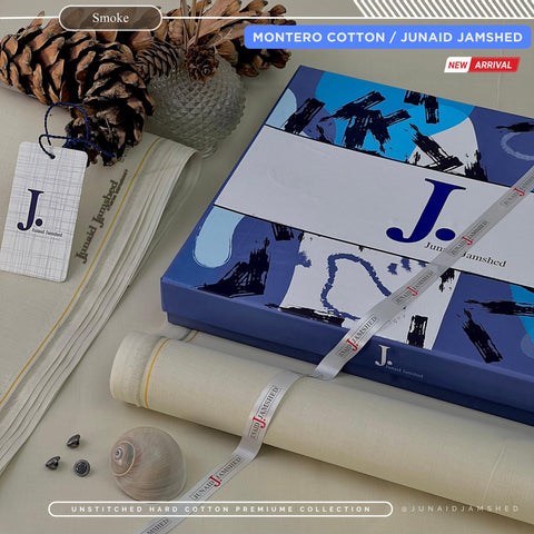 MONTERO Silver Finish Cotton by J. Junaid Jamshed | Premium Men's Winter Shalwar Kameez | Exclusive Box Packing Article