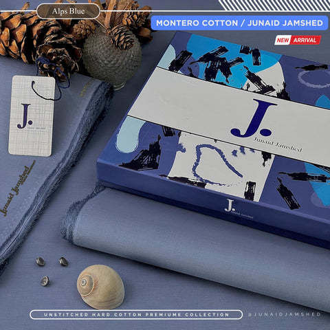 MONTERO Silver Finish Cotton by J. Junaid Jamshed | Premium Men's Winter Shalwar Kameez | Exclusive Box Packing Article