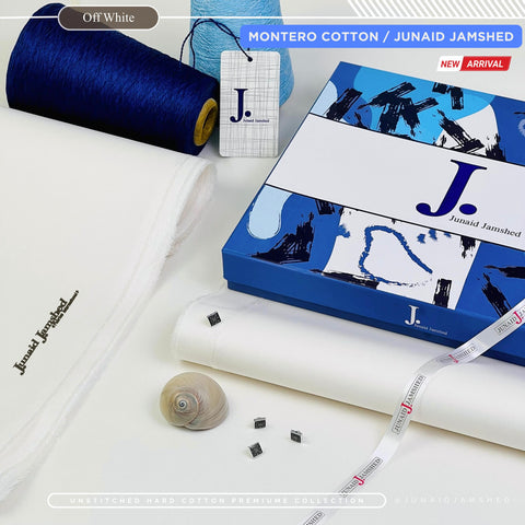 MONTERO Silver Finish Cotton by J. Junaid Jamshed | Premium Men's Winter Shalwar Kameez | Exclusive Box Packing Article