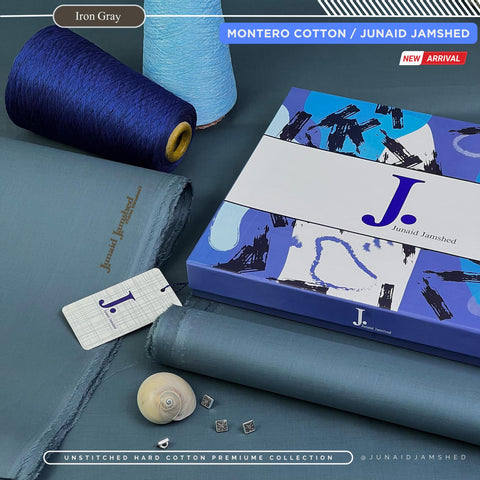 MONTERO Silver Finish Cotton by J. Junaid Jamshed | Premium Men's Winter Shalwar Kameez | Exclusive Box Packing Article
