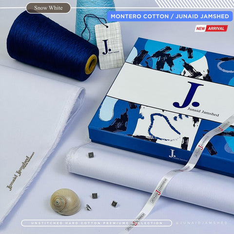 MONTERO Silver Finish Cotton by J. Junaid Jamshed | Premium Men's Winter Shalwar Kameez | Exclusive Box Packing Article